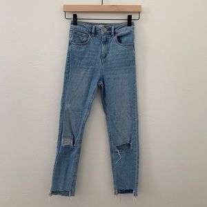 ASOS High Waisted Distressed Skinny Jeans